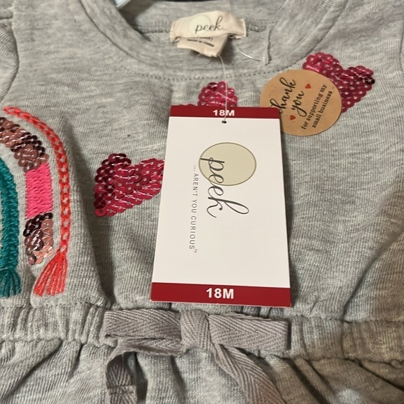 NWT Peek 18mo Girls Short Sleeve Sequin Dress - Picture 3 of 4